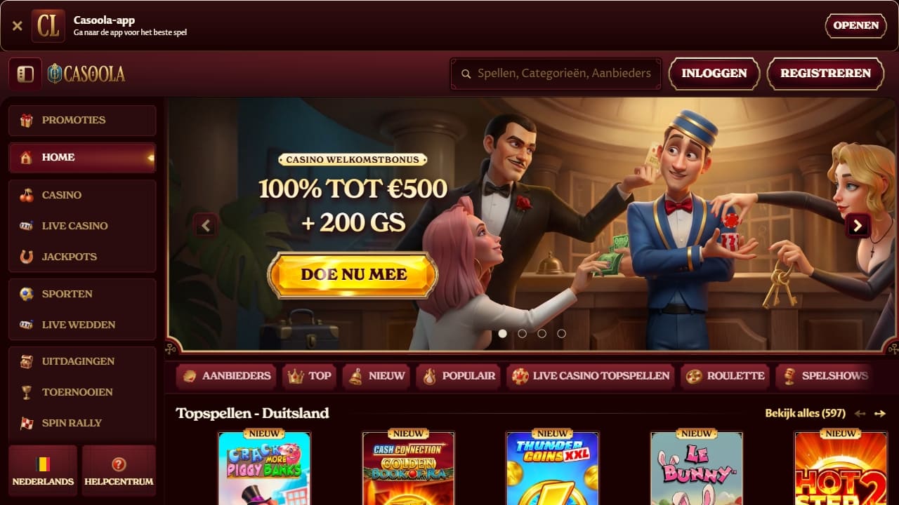 homepage van casoola casino belgie online
